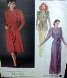 2700 VOGUE RENATA  PULLOVER BLOUSON DRESS, TUNIC, BELT PATTERN 8, 12 ,14 CHOICE